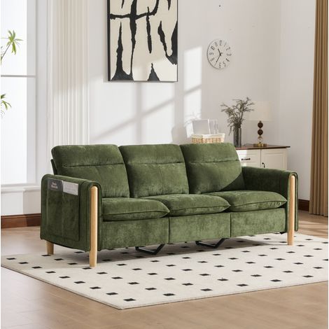 3-Sitzer Ecksofa aus Chenille mit reversiblem Stauraumhocker, Grün OKMYHOME (1/5)
