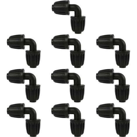 10 Stück 16-mm-Winkelverbinder für Tropfbewässerung. Gartenschlauch-Winkelverbinder. Winkelverbinder für Tropfbewässerung. Winkelstück für landwirtschaftliche Bewässerungssysteme (L-Stück) – Crezuo