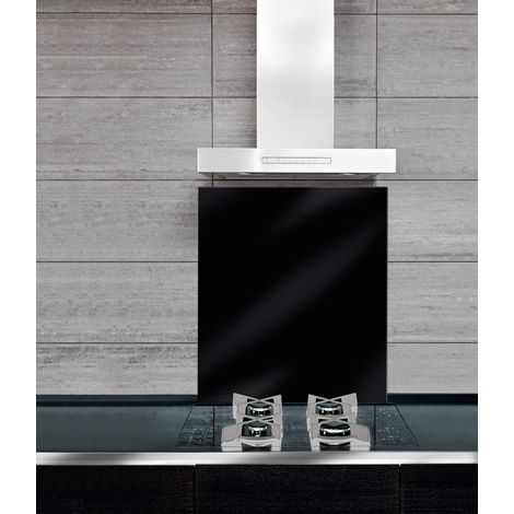 WENKO Glasr ckwand Schwarz 60 x 70 cm, 60 x 70 cm, Schwarz, Geh rtetes Glas schwarz