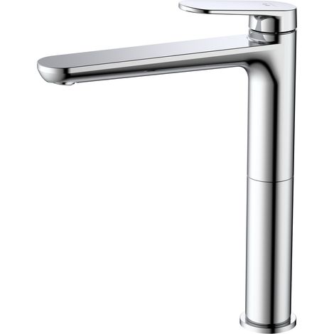 Avapax Mitigeur lavabo sur pied - Chrome brillant - 279 mm - Corps en laiton - Douchette en céramique 26 mm (1/2)