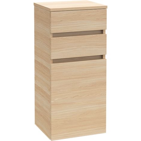 Meuble d'appoint VB Legato 400 x 870 x 350 mm, 1 porte, 2 tiroirs, finition blanc brillant A:re (1/2)