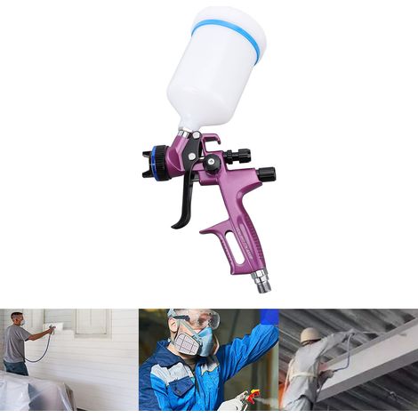 Pistolet à peinture pneumatique HVLP 4000B, godet de 600 ml, buse de 1,3 mm, pour applications sur meubles, vernis et couches de finition. (1/5)
