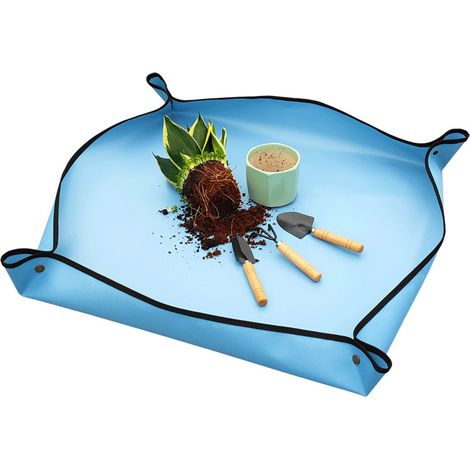 100 x 100 cm große Gartenmatte aus Oxford-PVC mit Kupferösen – Umtopf- und Erdwechselmatte, Zubehör zur Schmutzkontrolle für Sukkulenten und Substratmischungen-x (1/2)