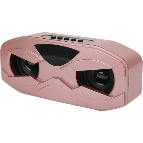Enceinte sans fil Robot Design, petite, avec microphone intégré, son clair, réglable et lumière LED durable (or rose) (1/5)