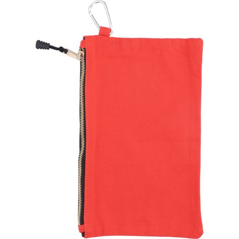 Wasserdichte Werkzeugtasche aus Canvas mit Reißverschluss, vielseitige Tragetasche mit Karabinerhaken, praktische Aufbewahrung, orangefarben (1/5)
