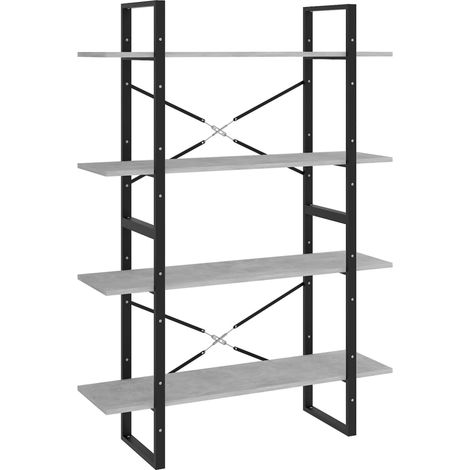 Maison Exclusive - Bücherregal 4 Fächer Betongrau 100x30x140 cm H