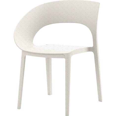 Stapelbarer Gartenstuhl Rebecca Mobili Nuvra 82,5x54x60 cm Polypropylen Weiß Modern 2er Set