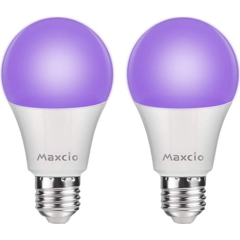 2 Stück 9W 385-400nm violette UV-Lampen, Aluminium und transparenter Kunststoff, für Partys, Hotels, Geisterhäuser, stimmungsvolle Leuchtstoffbeleuchtung - KZQ