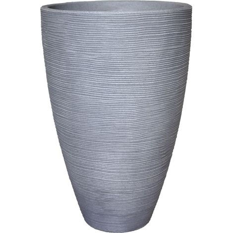 Geli Pflanztopf mit Rillen Ø 40 x 60 cm betonfarbe Kunststofftöpfe