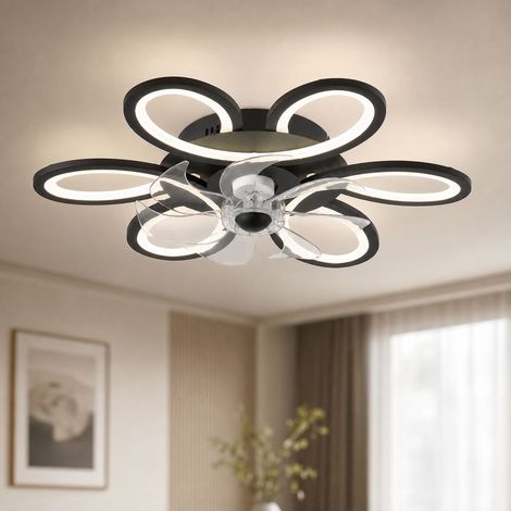 Unsichtbarer Schmetterlings-Deckenventilator, 36 W dimmbare LED, leiser Kupfermotor, Fernbedienung und App, Ø 65 cm für das Wohnzimmer (1/4)