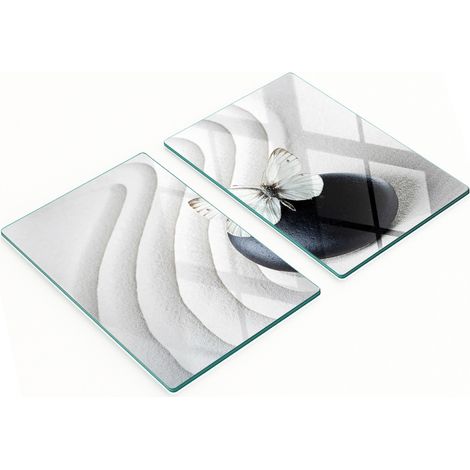 Tablas decorativas multifuncionales de cocina de madera templada con dise帽o de mariposa Zen, 2x40x52 cm.