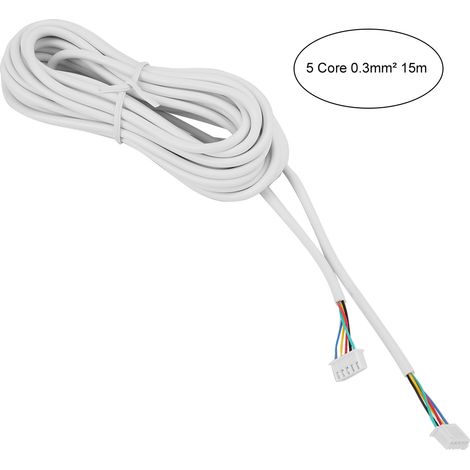 Câble en cuivre souple rond à 5 conducteurs de 0,3 mm pour interphone vidéo, 15 m (1/5)