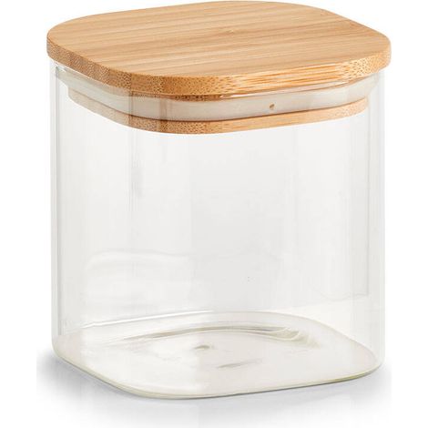Quadratisches Glasgefäß mit luftdichtem Deckel, 640 ml