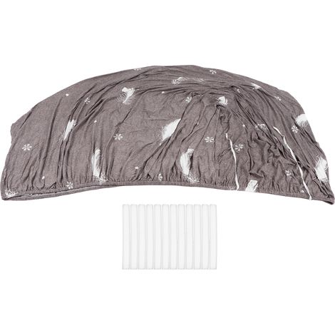 Housse de Canapé Extensible 4 Places Polyester avec Sangles de Fixation Motif Plumes et Flocons Douce et Résistante (1/5)