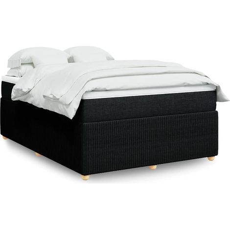 Boxspringbett mit Matratze Schwarz 160x200 cm Stoff