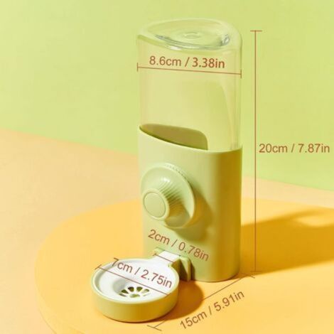 Distributeur Eau Lapin,Distributeur Eau Petits Animaux,600ML Suspendue Abreuvoir Automatique Anti-Goutte Biberon Cochon d'Inde Hamster Chinchilla Hérisson Furet et Animaux Accessoires(Vert) (1/3)