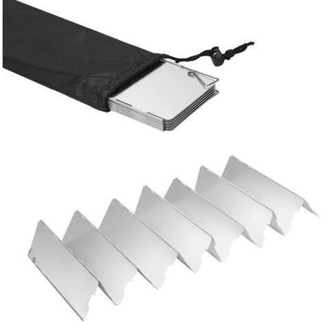 Lntyq Pare-Vent Pliable Aluminium,Plaques Pare-Brise de Camping,Camping Plein Air Pare-Brise,Protection antivent pour réchaud à gaz Pliable,pour Camping Réchaud Extérieur,Pique-Nique (1/5)