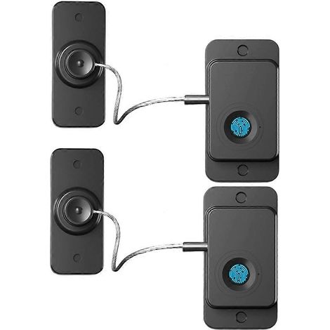 2 pièces Fingerprint verrou de réfrigérateur enfant sécurité No Drill 20 Users Biometric verrou pour Adults Teens (1/5)