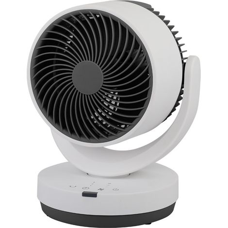 Oszillierender und regelbarer Tischventilator „Loira“ mit Fernbedienung (35W AC-Motor, 3 Geschwindigkeiten), schwarz-weiß (1/4)