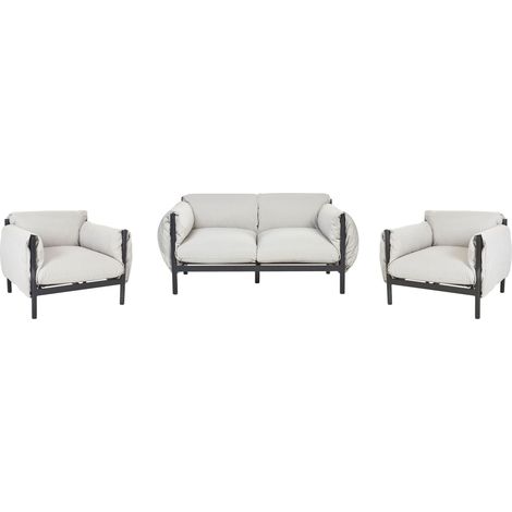 Gartensofa Set 4-Sitzer ESPERIA Metall Grau