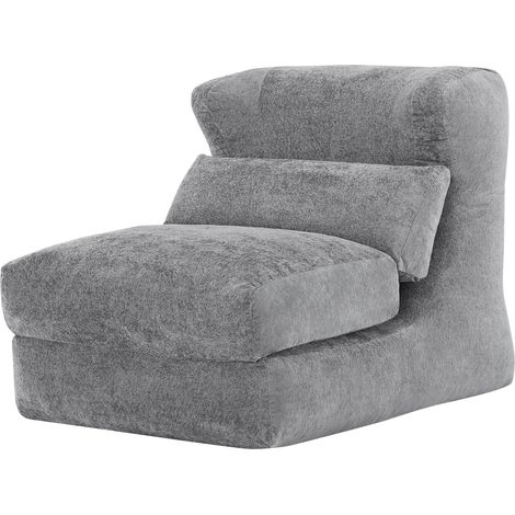 Chaise longue individuale convertibile in schiuma grigia 118 x 90 x 86 cm HOMVRA (1/5)