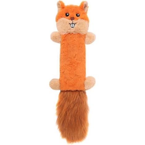Jouet couineur pour chiens de petite et moyenne taille, jouet à mâcher interactif en peluche écureuil à tirer à la corde. (1/5)