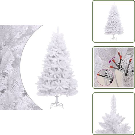 Weihnachtsbaum mit Ständer - vidaXL Künstlicher Weihnachtsbaum Klappbar mit Ständer Weiß 300 cm - PVC-Weihnachtsbaum (1/5)
