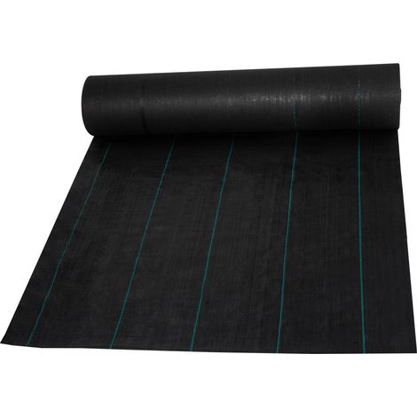 Mophorn Barrière contre les mauvaises herbes , tissu paysager de 5,8 oz, tapis de couverture de sol tissé robuste de 3 pi x 300 pi, géotextile de contrôle des mauvaises herbes pour jardin, terrasse (1/5)