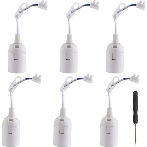 6 Douilles E14 avec Câble 2A 250V et Tournevis - Support d'Ampoule Max. 60W (1/5)