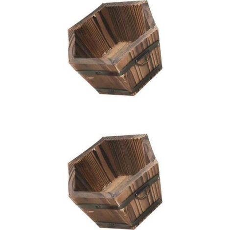 Pots de fleurs en bois - - Seau Pot Fleur Planteur Baril - Décor à La Maison (1/4)