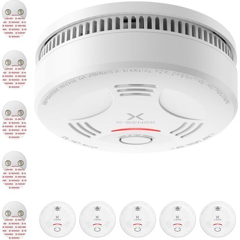 Détecteur de Fumée, Pile 10 Ans, Support Magnétique, SD11, Lot de 5 Batterie Scellée, Pad Adhésif Magnétique, Conforme à la Norme EN14604 (1/5)