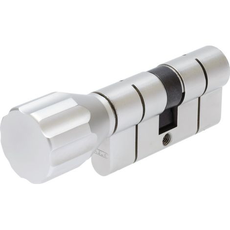 Abus – Cylindre de serrure EC-S NP 30x30mm – Nickelé perle – 5 clés réversibles – Fonction débrayable – Protection anti-crochetage