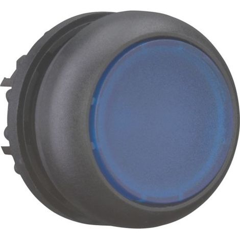 Pulsador iluminado con retorno por resorte, plano, azul, M22S-DL-B (1/3)