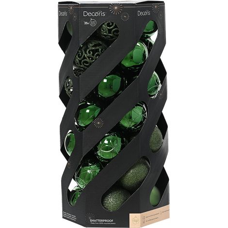 Boules De Noël Vertes ø6 Cm, Boîte De 35 Unités
