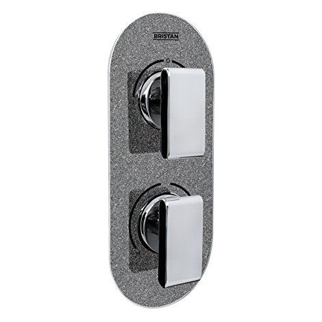 Bristan Mpiv2 Shcdiv GG Glisten metallique Pivot 2 encastre double valve de controle et inverseur, Chrome/graphite