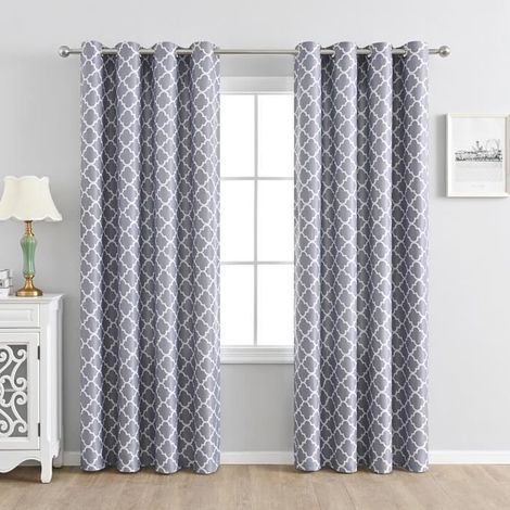 Rideaux Occultants Bleu-Paire de Rideaux à Oeillets Isolation Thermique Lumière/Draperies Tombé Lourd pour Chambre L 140 x H 260cm (1/4)