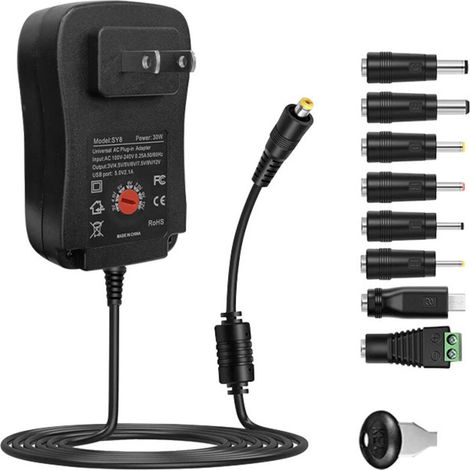 Crezuo 30W Multifunktionsladegerät mit einstellbarer Spannung (3-12V) - Crezuo