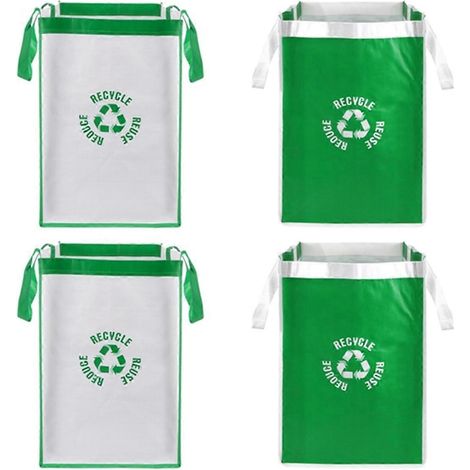 Lot de 4 sacs poubelle de recyclage pour le tri des déchets de cuisine et de maison (1/5)