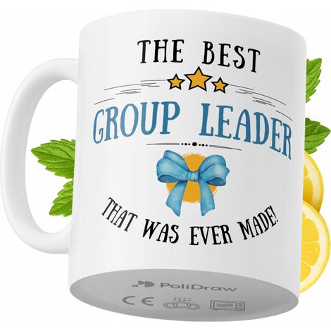 Taza de café/té divertida y humorística para líderes de grupo. Taza con diseño gráfico y texto gracioso para cumpleaños, santos y días festivos. Taza premium para ocasiones especiales en casa, la ofic (1/5)