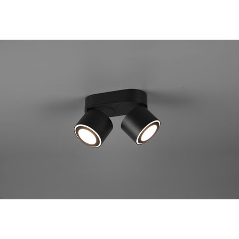 Plafón 2 Led Spot Doble Emisión L18 cm Taurus Black Trio Lighting (1/5)