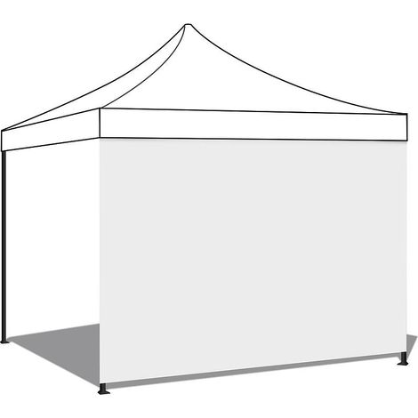 telo laterale con porta avvolgibile per gazebo riviera in tessuto impermeabile e anti uv bianco 3x6 m (1/4)