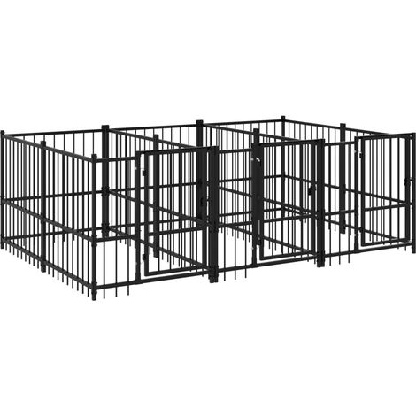 Maison Exclusive - Chenil d'extérieur pour chiens Acier 5,63 m² (1/5)