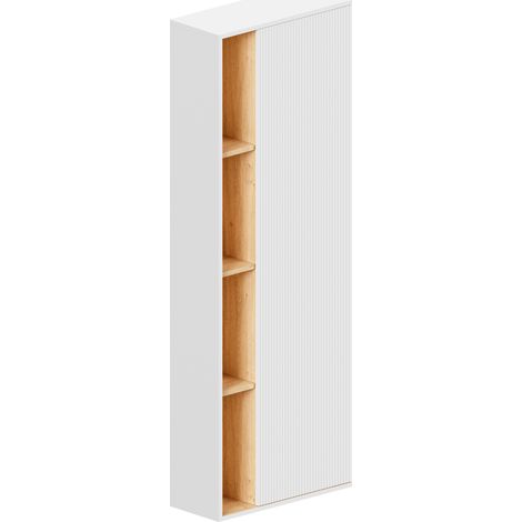 BERNSTEIN - Mobiletto alto pensile bianco opaco MDF 60x24x170cm (LxAxP), cerniere flessibili sinistra/destra - BELDIVO	Bianco opaco