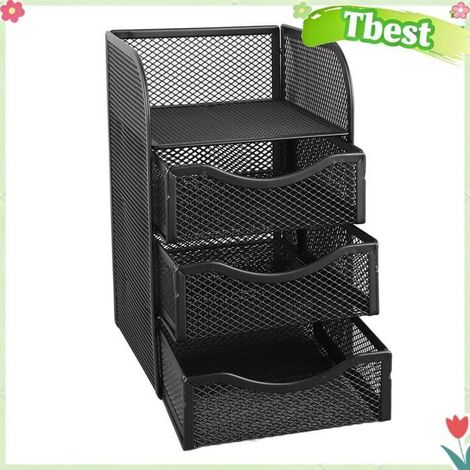 Tbest Organiseur de bureau avec tiroirs Organisation de Bureau, Organisateur de Bureau en à 4 Compartiments à linge statue (1/5)