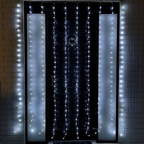 2.1m 300 LED Indoor Outdoor Party Curtain Christmas Lights in Cool White (1/5)