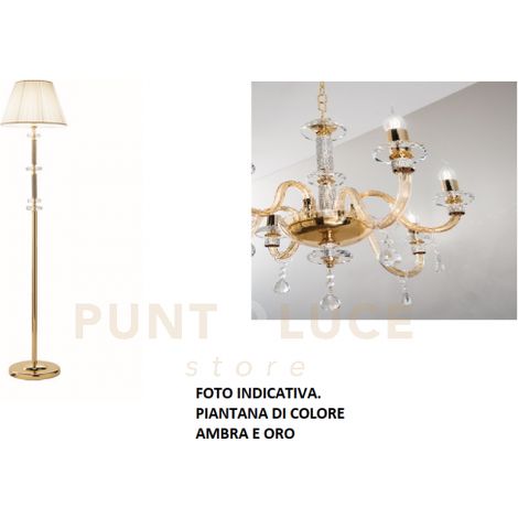 PIANTANA DIDO 1 LUCE AMBRA E ORO ATTACCO E27 D.45CM