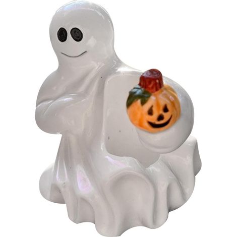 Bougeoir décoration de table hantée, bougeoir fantôme  bougeoir d'Halloween en résine, bougeoir fantôme, support de table pour bougies fantômes d'Halloween pour fête (1/5)