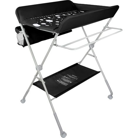 Table à langer, Design portable, Hauteur réglable, Noir (1/2)