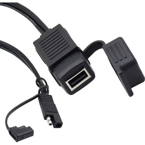 Cargador para motocicleta, adaptador SAE a USB de 5V 2.1A con puerto USB resistente al agua. (1/5)