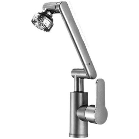 BARKBUSTERS Robinet Cuisine Rabattable, 1080° Flexible Rotation Mitigeur Cuisine,Robinet Evier Sous Fenêtre en Acier Inoxydable Gris (1/4)